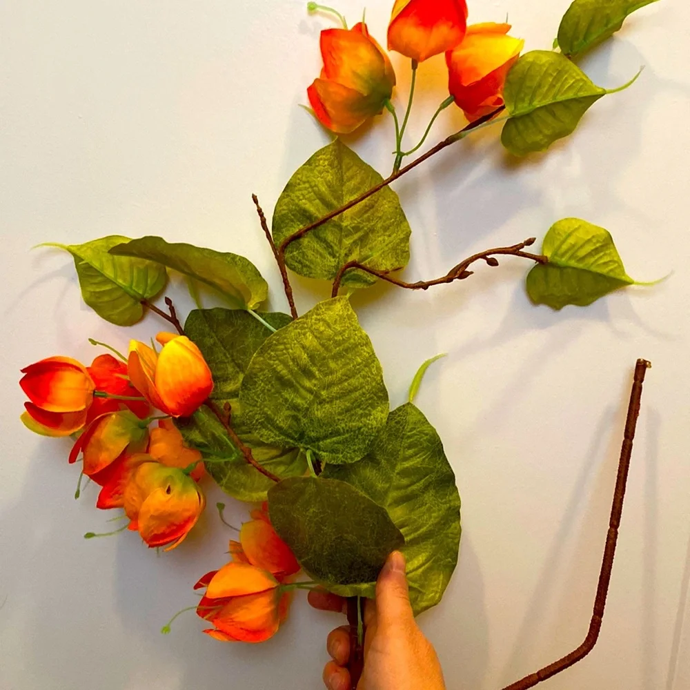 🆕Faux Orange Japanese Lantern Florals- Single: 28 inches long